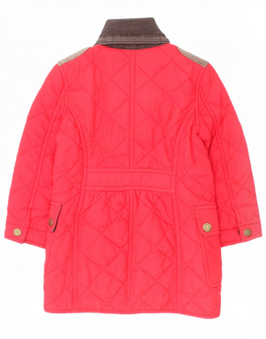 Ralph Lauren Steppmantel für Mädchen, 2–3 Jahre, rotes Farbblock-Polyester