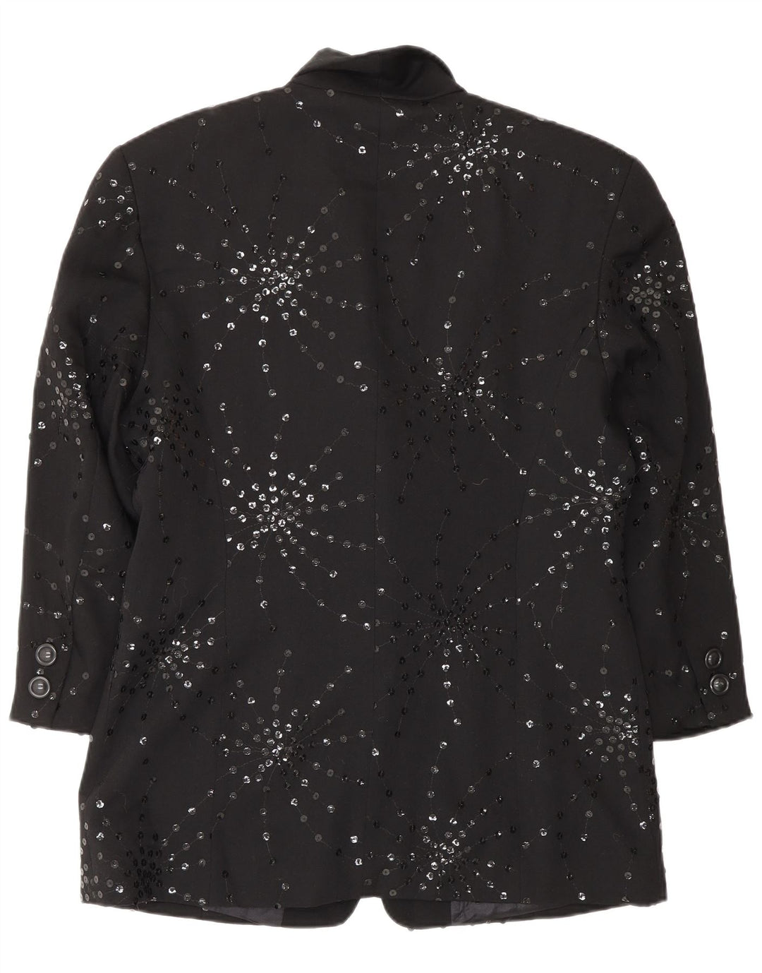 MONDI Damen-Blazerjacke mit 1 Knopf, EU 40, mittelschwarze Wolle mit Blumenmuster