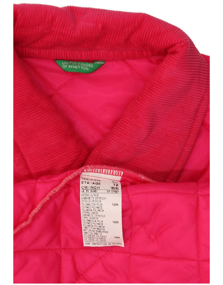BENETTON Steppjacke für Mädchen, 11–12 Jahre, XL, Rosa, Polyamid