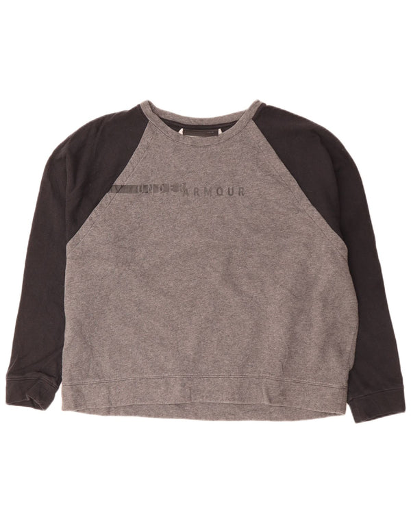 UNDER ARMOUR Damen-Sweatshirt in Übergröße, Gr. 18, XL, Grau, Farbblock