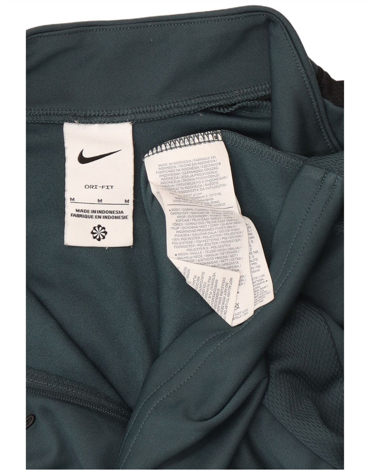Nike Herren Dri Fit Zip Neck Top Langarm Mittelgrün Polyester Sport