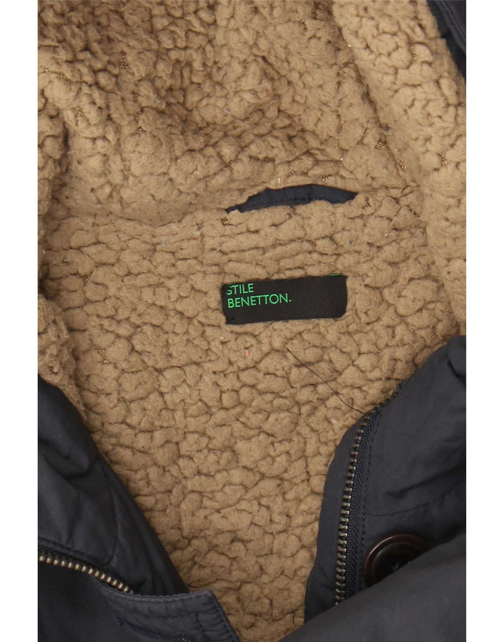 Benetton Damen Parka Jacke UK 14 Medium Marineblau