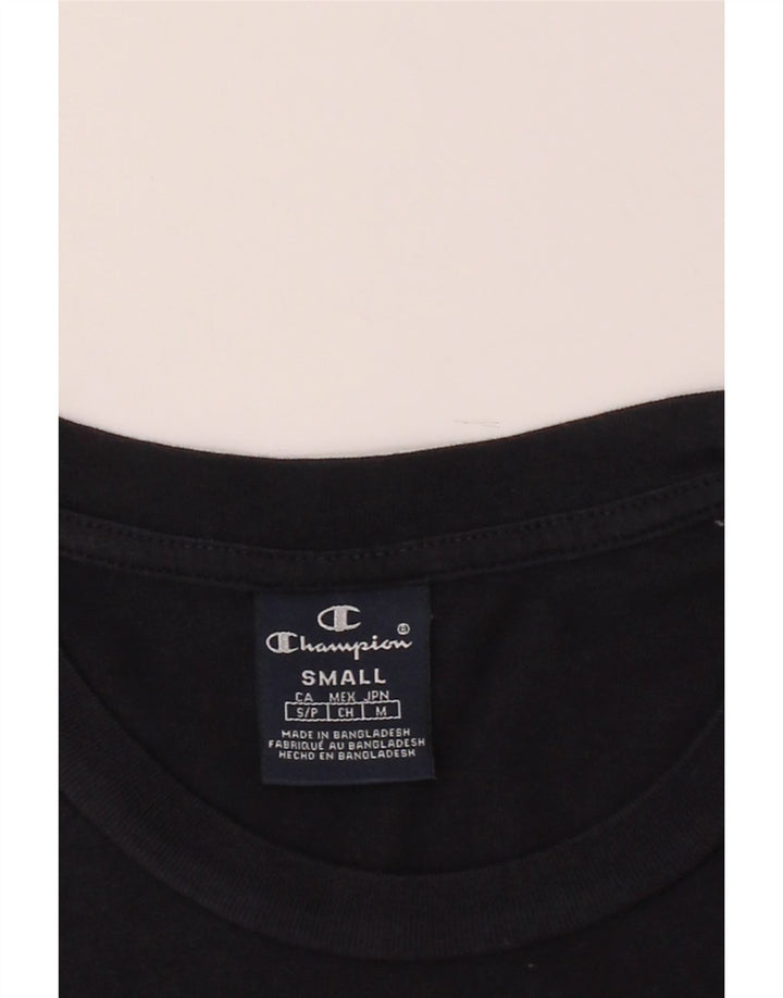 CHAMPION Mens Graphic T-Shirt Top Small Navy Blue Cotton