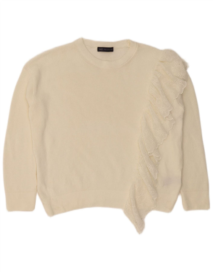 Marks & Spencer Damen-Pullover mit U-Boot-Ausschnitt, Gr. 12, Mittelweiß