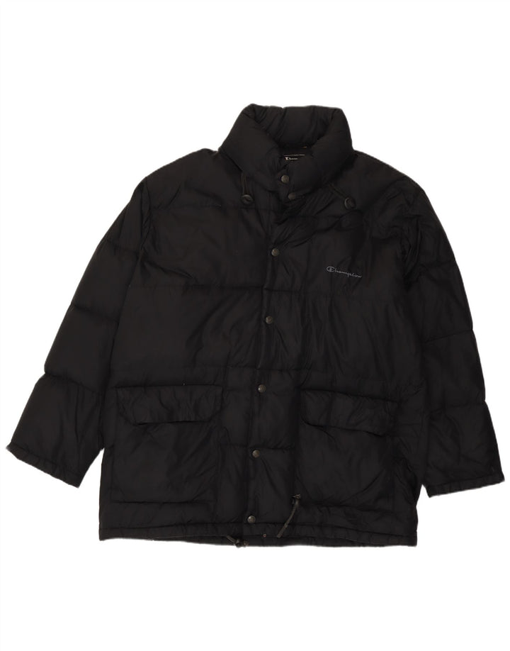 Champion Herren-Jacke mit Kapuze, gepolstert, Größe 36, Schwarz