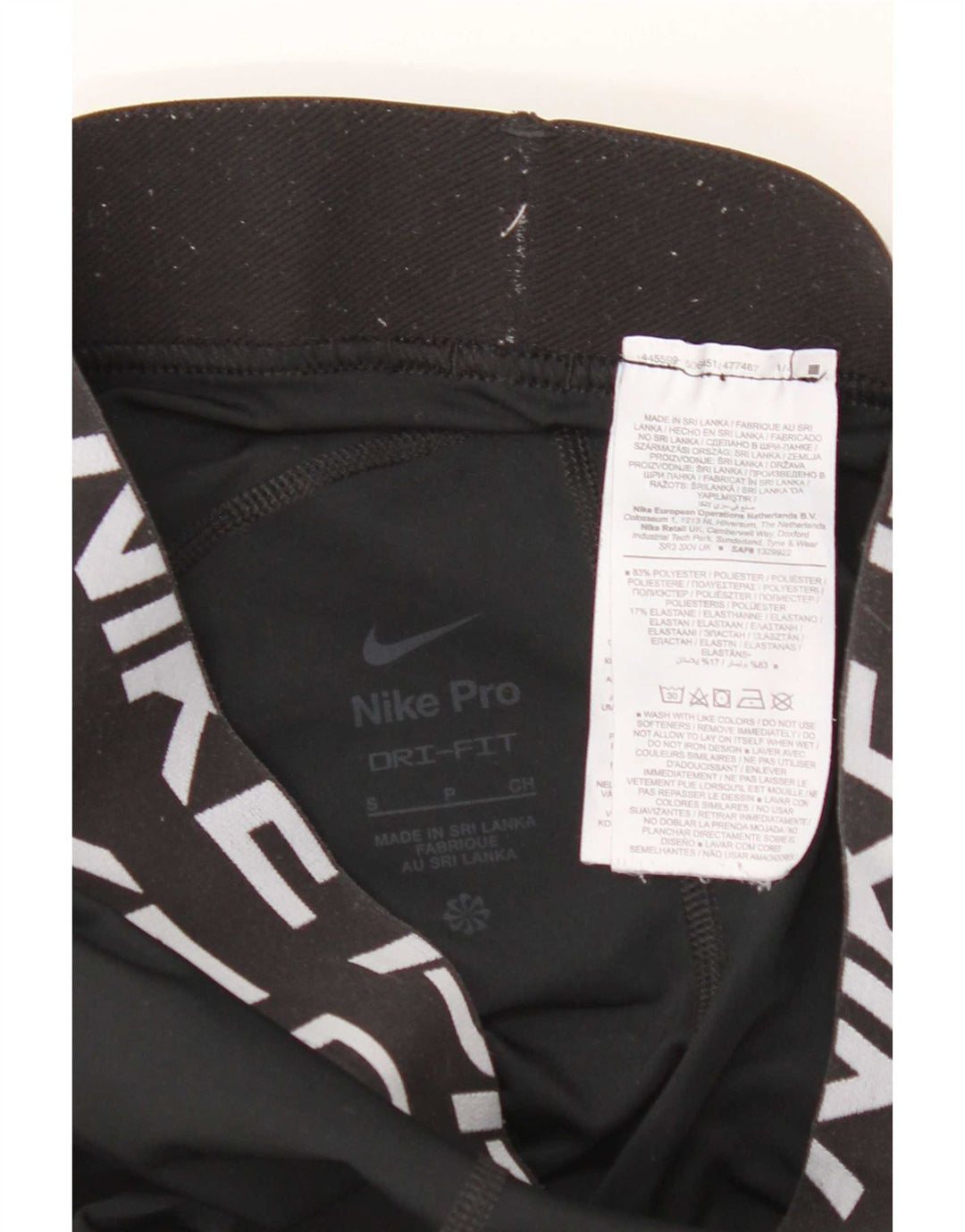 Nike Damen Dri Fit Graphic Leggings UK 8 Small Schwarz Polyester