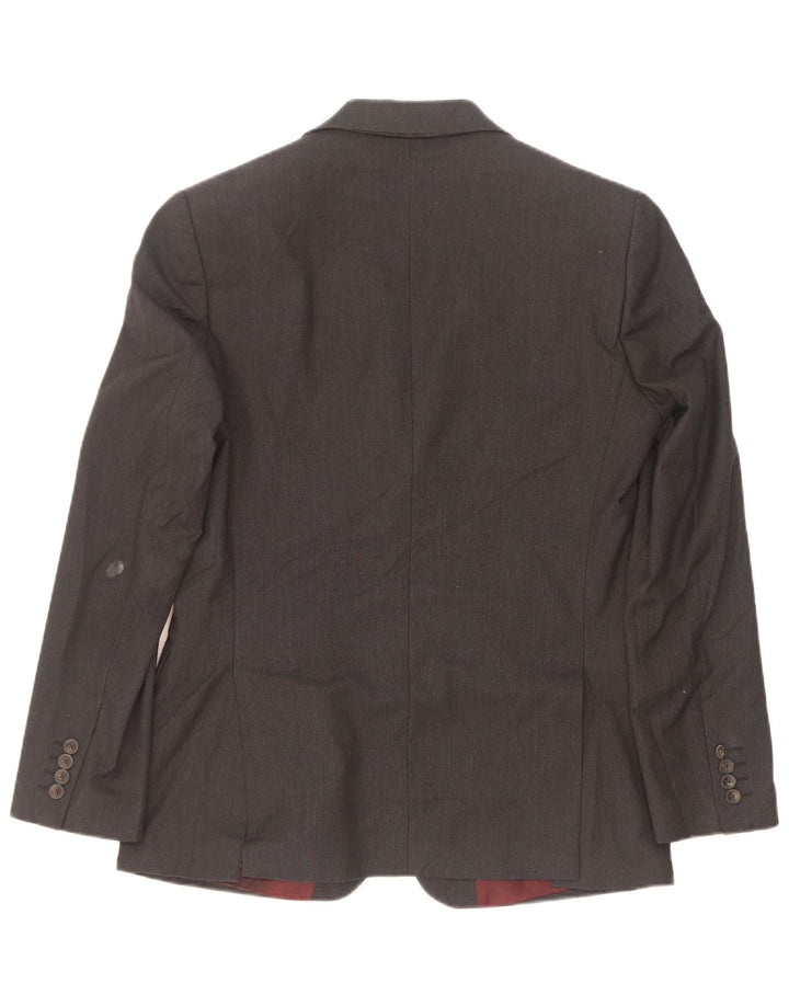 Marks & Spencer Herren-Blazer mit 2 Knöpfen, EU 48, mittelgraues Polyester