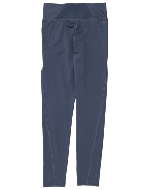 ADIDAS Damen Climalite Leggings UK 8/10 Small Blau Polyester