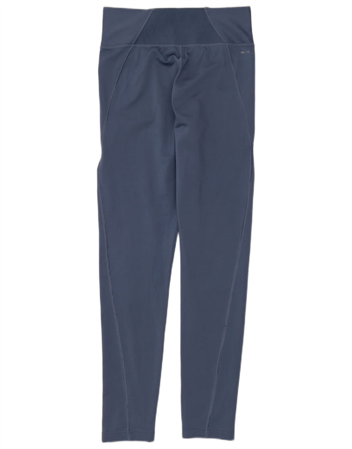 ADIDAS Damen Climalite Leggings UK 8/10 Small Blau Polyester