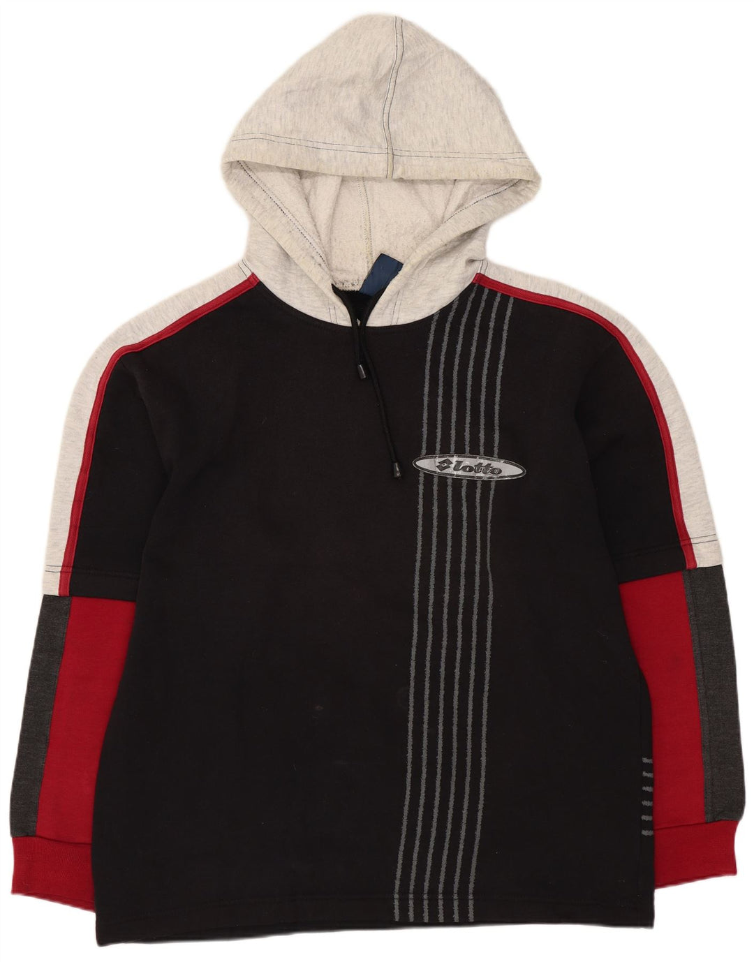 Lotto Herren Kapuzenpullover UK 38/40 Mittelschwarzes Colourblock-Polyester