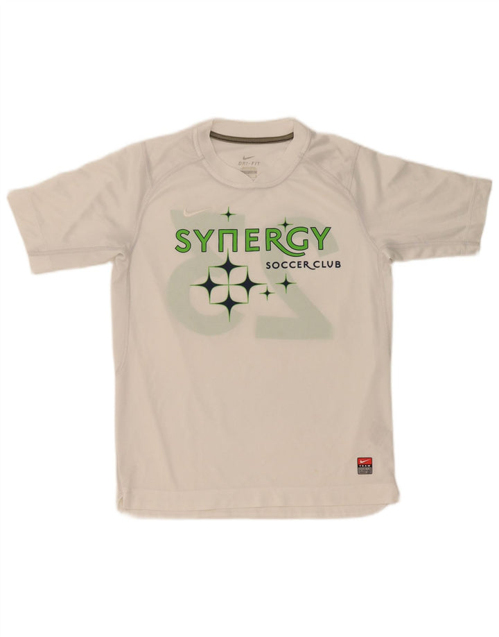 Nike Dri Fit Grafik-T-Shirt für Jungen, 12–13 Jahre, Größe L, Weiß, Polyester