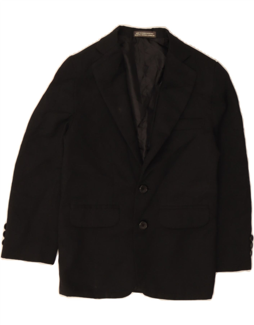 DOCKERS Boys 2 Button Blazer Jacket 6-7 Years Black Polyester Vintage Dockers and Second-Hand Dockers from Messina Hembry 
