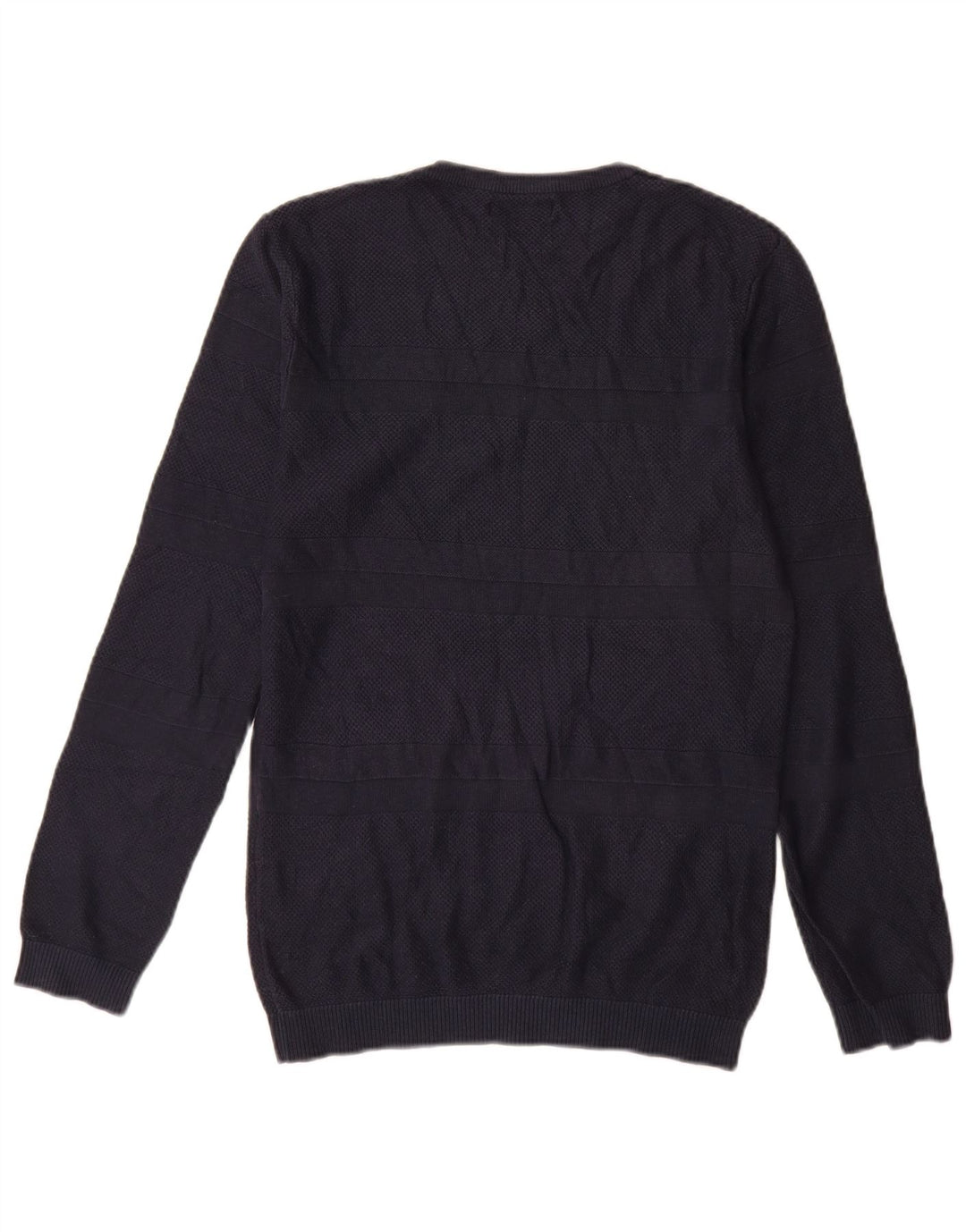 Zara Herren-Pullover mit U-Boot-Ausschnitt, klein, marineblau gestreift