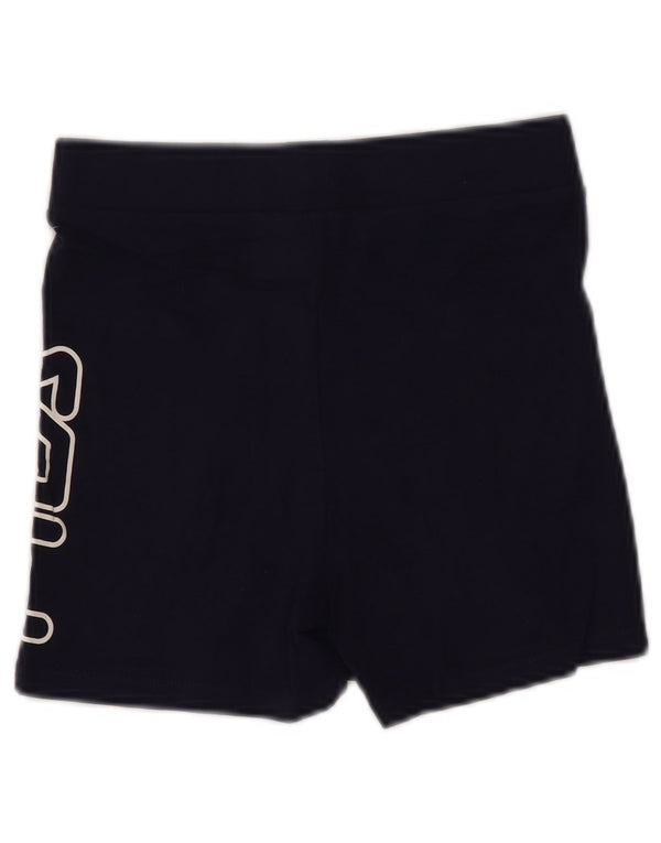 Fila Damen Graphic Sport Shorts UK 4 XS Marineblau Baumwolle
