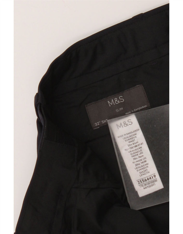 Marks & Spencer Slim Chino-Hose für Herren, W32, L29, Marineblau, Polyester