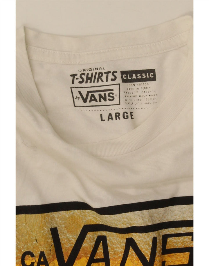 Vans Herren-T-Shirt mit Grafik, Größe L, aus weißer Baumwolle