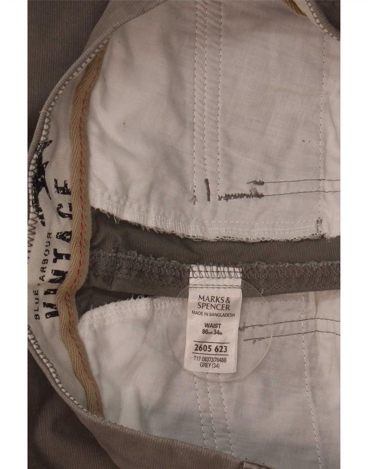 Marks & Spencer Herren Vintage Bermudashorts W32 mittelgraue Baumwolle
