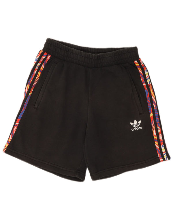 Adidas Damen Sportshorts UK 12 Medium Schwarz Baumwolle
