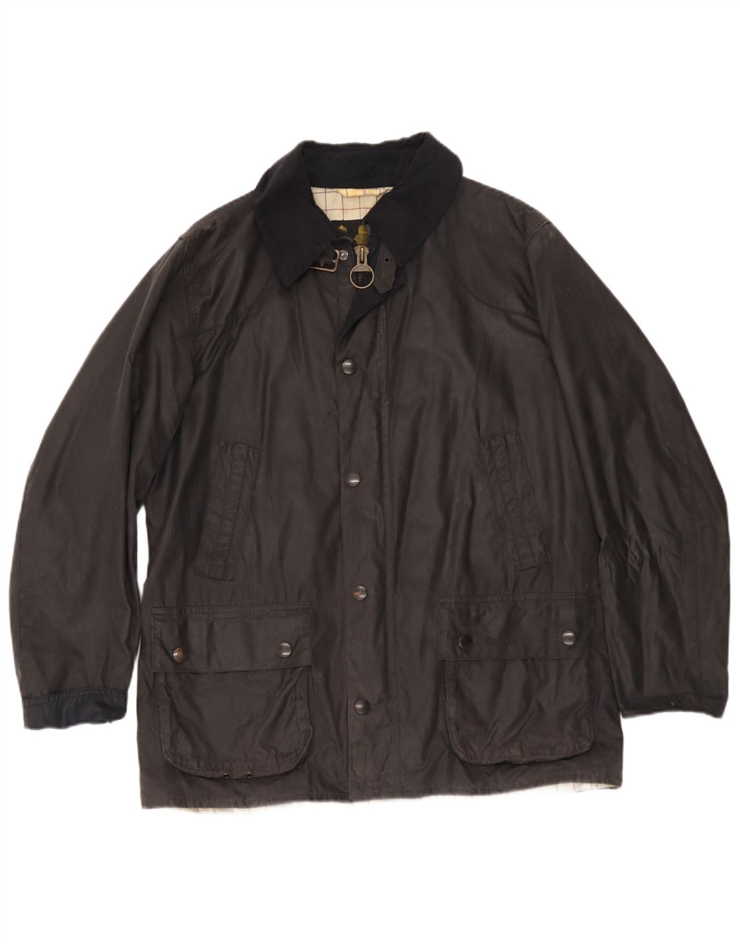 Barbour Herrenjacke aus gewachster Baumwolle, UK 40, große schwarze Baumwolle