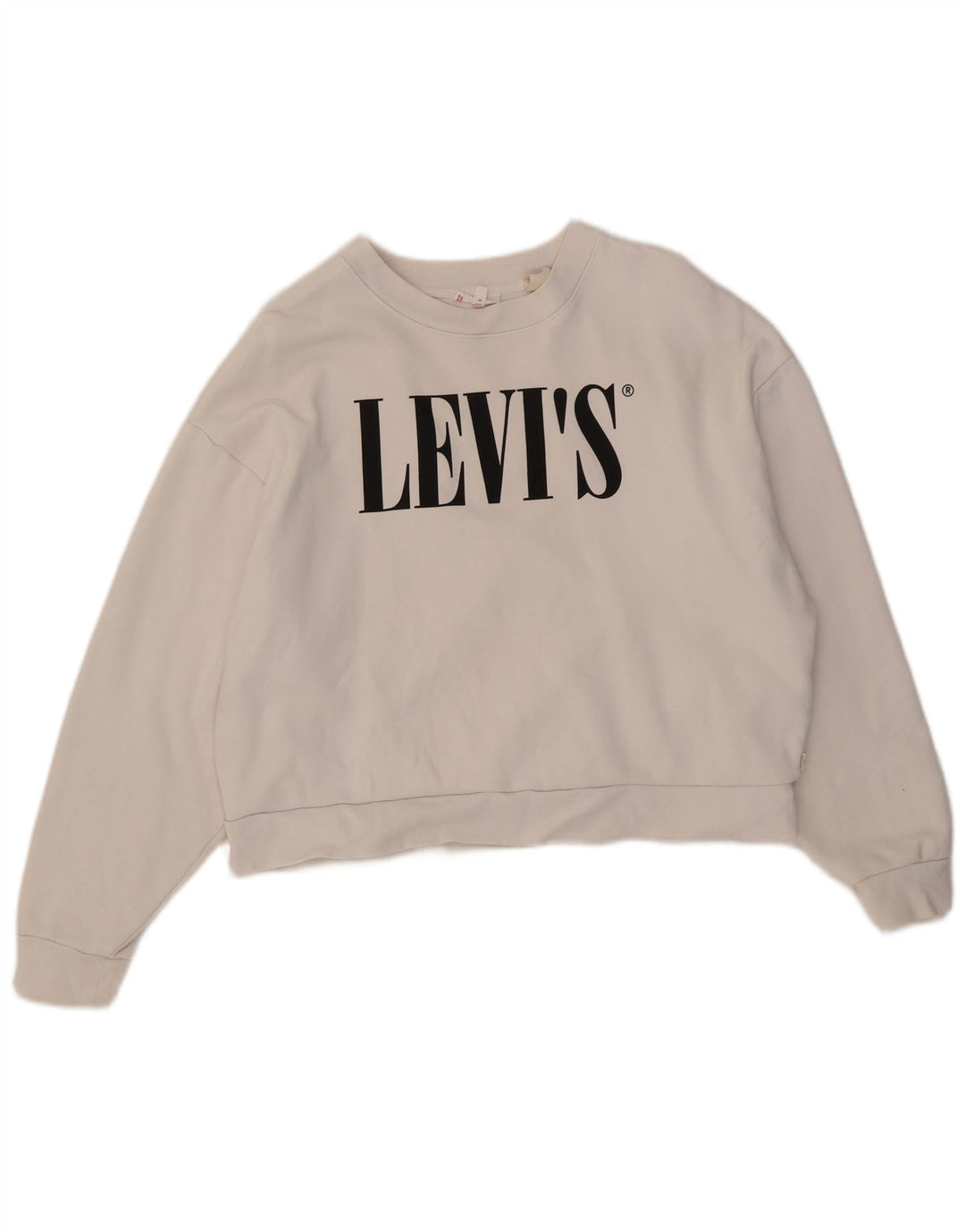 Levi's Damen Crop Graphic Übergroßer Sweatshirt-Pullover, Gr. 10, Größe S, Weiß