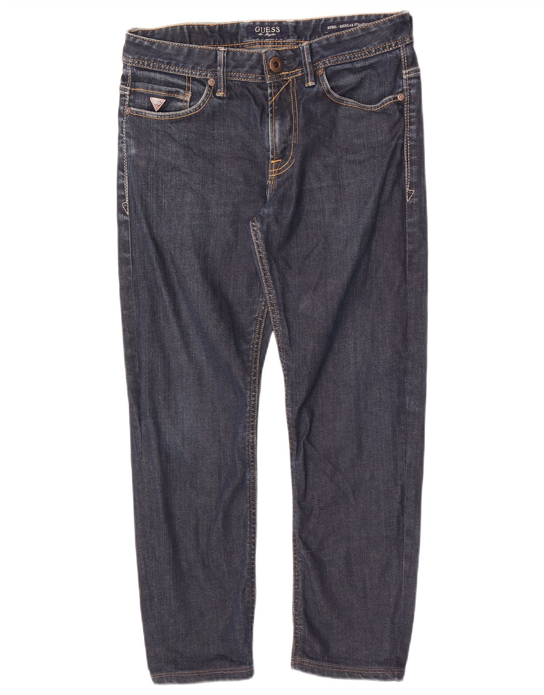Guess Herren Rebel Straight Regular Kurz geschnittene Jeans W30 L25 Marineblau