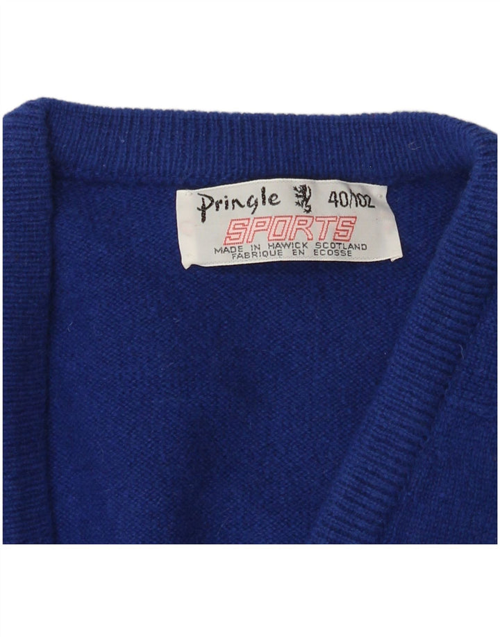 Pringle Herren-Pullover mit V-Ausschnitt, UK 40, Mittelblau