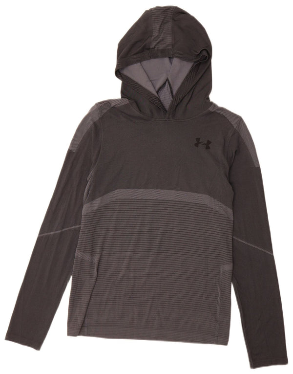 Under Armour Langarm-Oberteil mit Grafik für Jungen, 11–12 Jahre, Größe L, grau gestreift