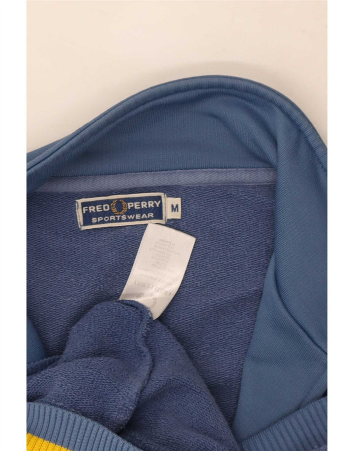 Fred Perry Herren-Trainingsanzugoberteil aus mittelblauer Colourblock-Baumwolle