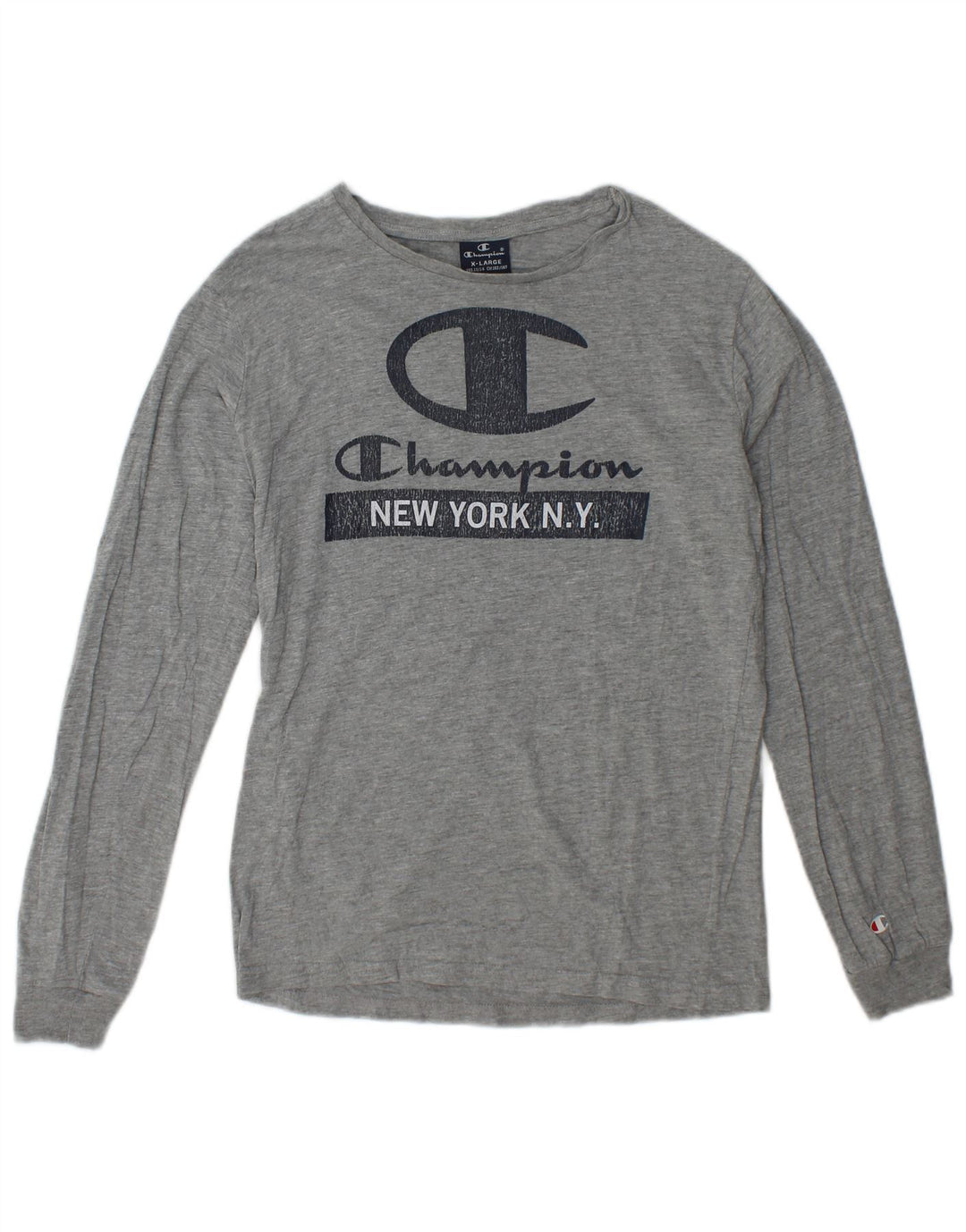 Champion Langarmshirt mit Grafik für Jungen, 13–14 Jahre, XL, Grau meliert