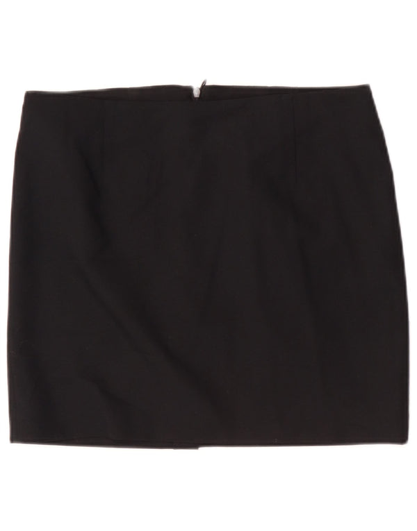 Zara Damen Minirock Medium W28 Schwarz Polyester