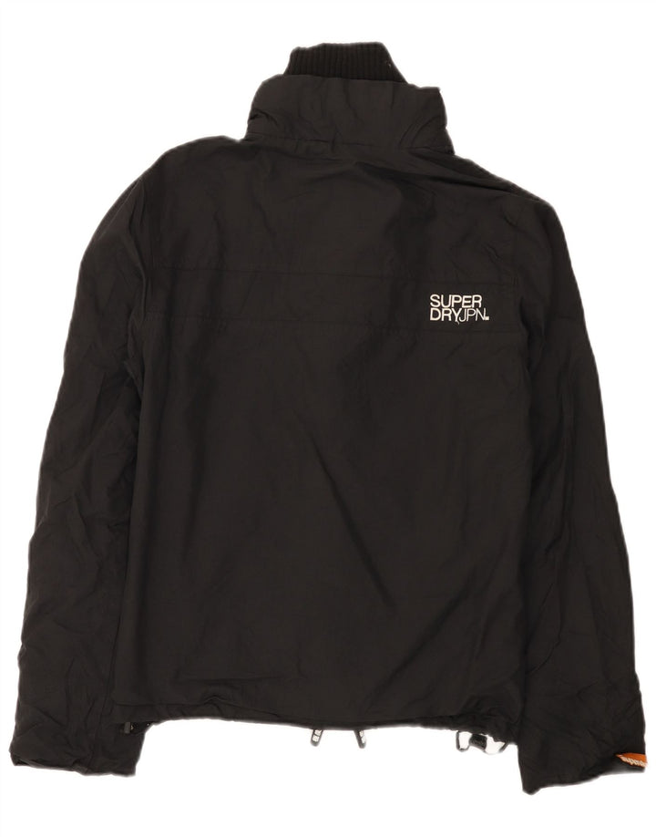 Superdry Mädchen-Regenjacke mit Grafik, 11–12 Jahre, Größe L, schwarzes Nylon