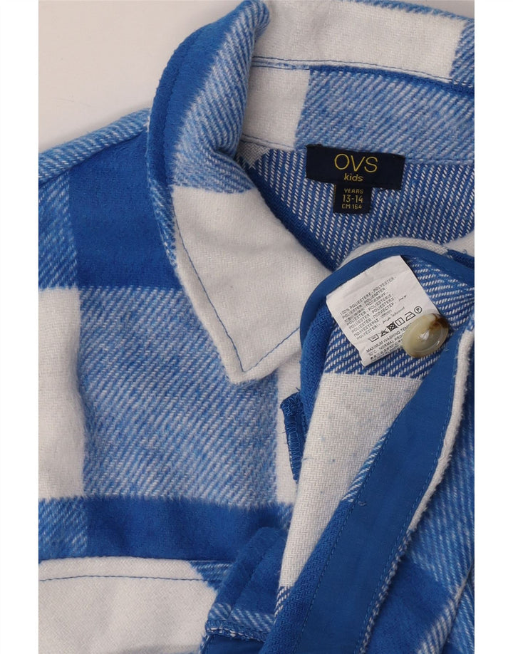 OVS Flanellhemd für Mädchen, 13–14 Jahre, blau kariert, Polyester