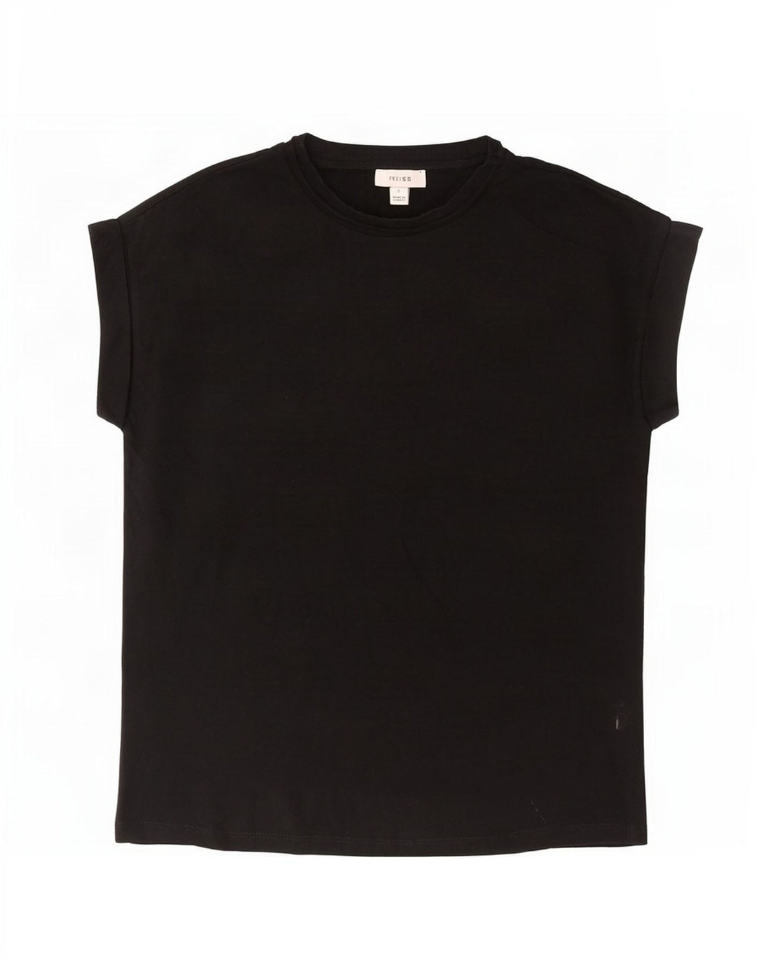 Reiss Herren T-Shirt Top Small Schwarz Baumwolle