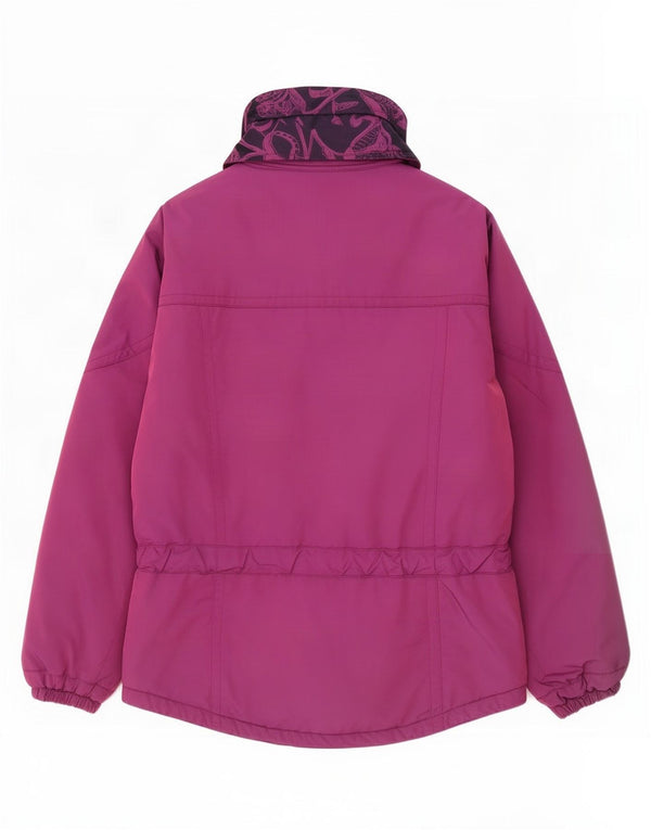 Übergroße Damen-Skijacke von Belfe, UK 16, großes rosafarbenes Nylon