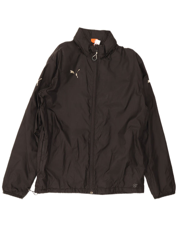 Puma Herren-Trainingsanzug-Top-Jacke, großes schwarzes Nylon
