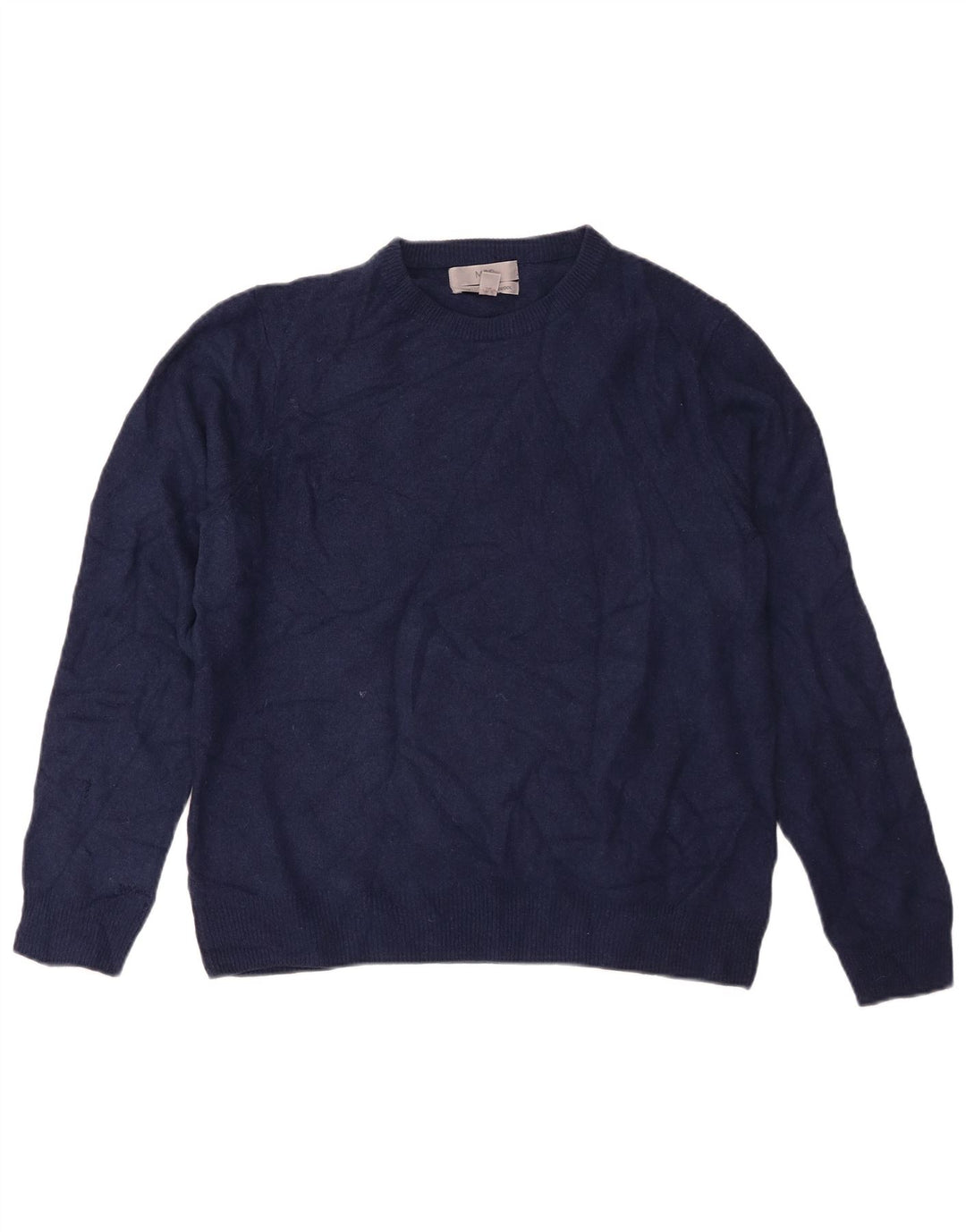Marks & Spencer Damen-Pullover mit Rundhalsausschnitt, UK 16, Größe L, blaue Lammwolle