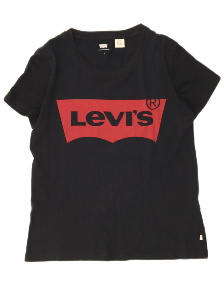 Levi's Damen-T-Shirt mit Grafik, UK 10, Größe S, Schwarz