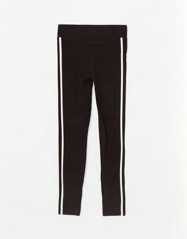 Adidas Damen Leggings UK 14 Medium Schwarz Baumwolle