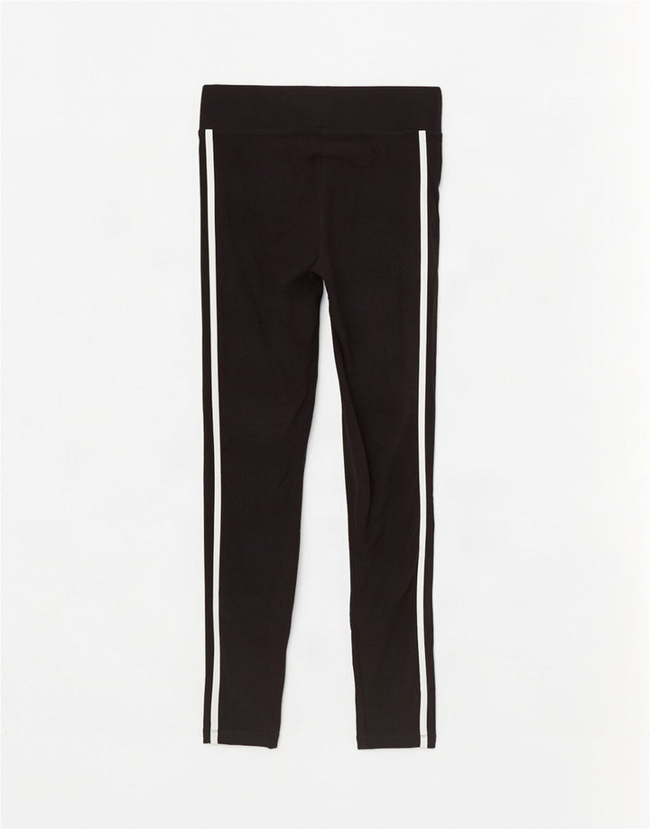 Adidas Damen Leggings UK 14 Medium Schwarz Baumwolle