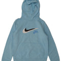 Nike Jungen-Pullover mit grafischem Kapuzenpullover, 10–11 Jahre, mittelblaue Baumwolle