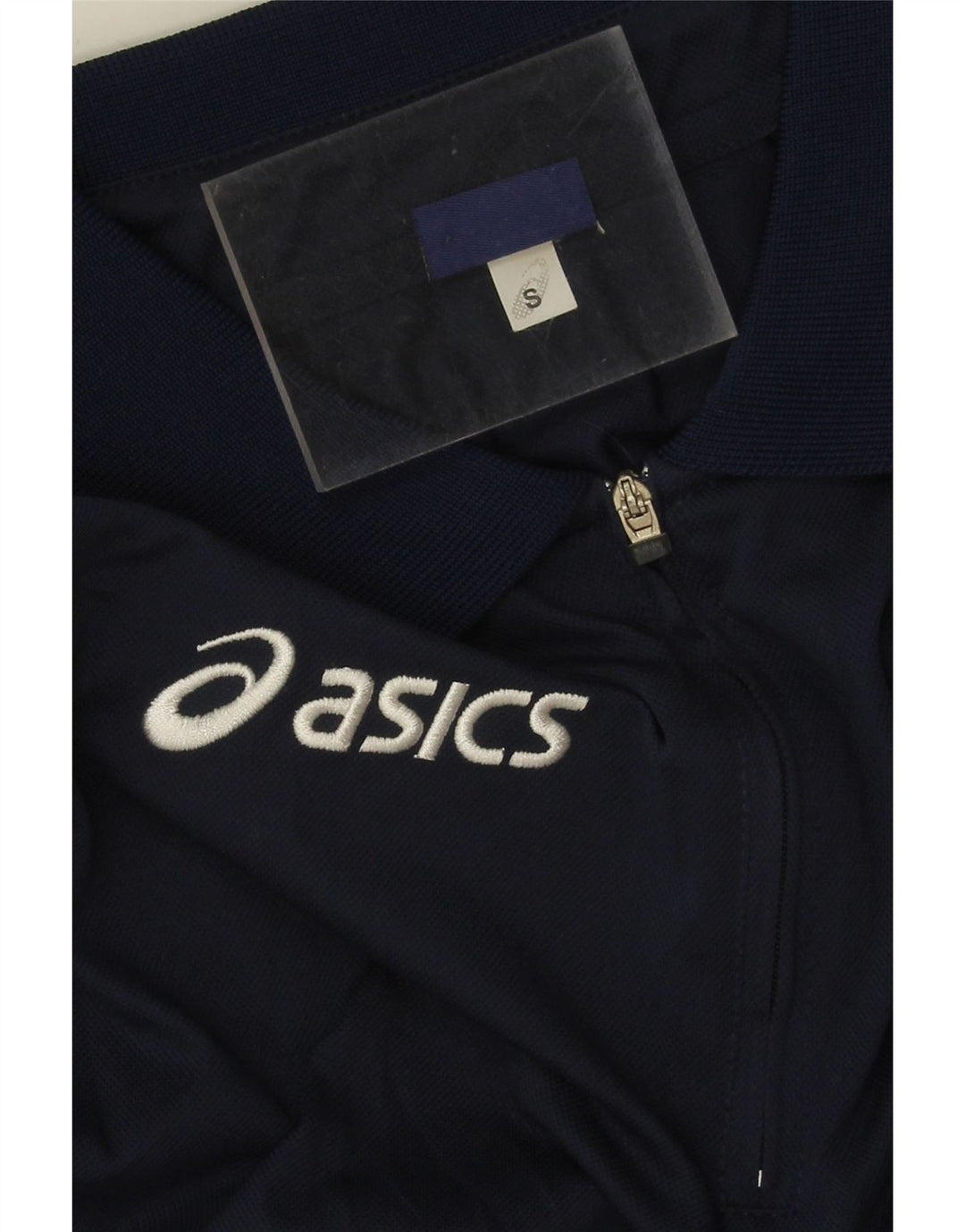 Asics Herren-Poloshirt, klein, marineblau, Farbblock-Polyester