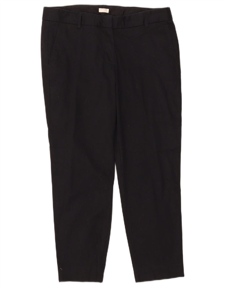 J. Crew Damen Slim Cropped-Hose US 8 Medium W32 L26 Schwarze Baumwolle