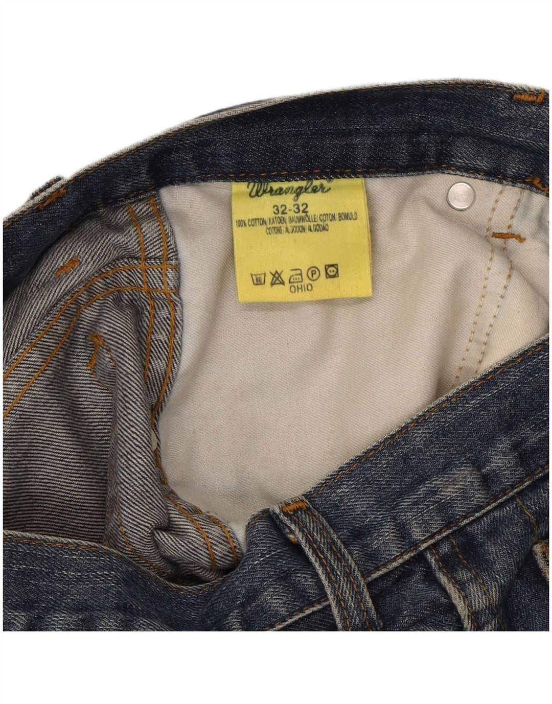 Wrangler Herren Straight Jeans W32 L32 Marineblaue Baumwolle