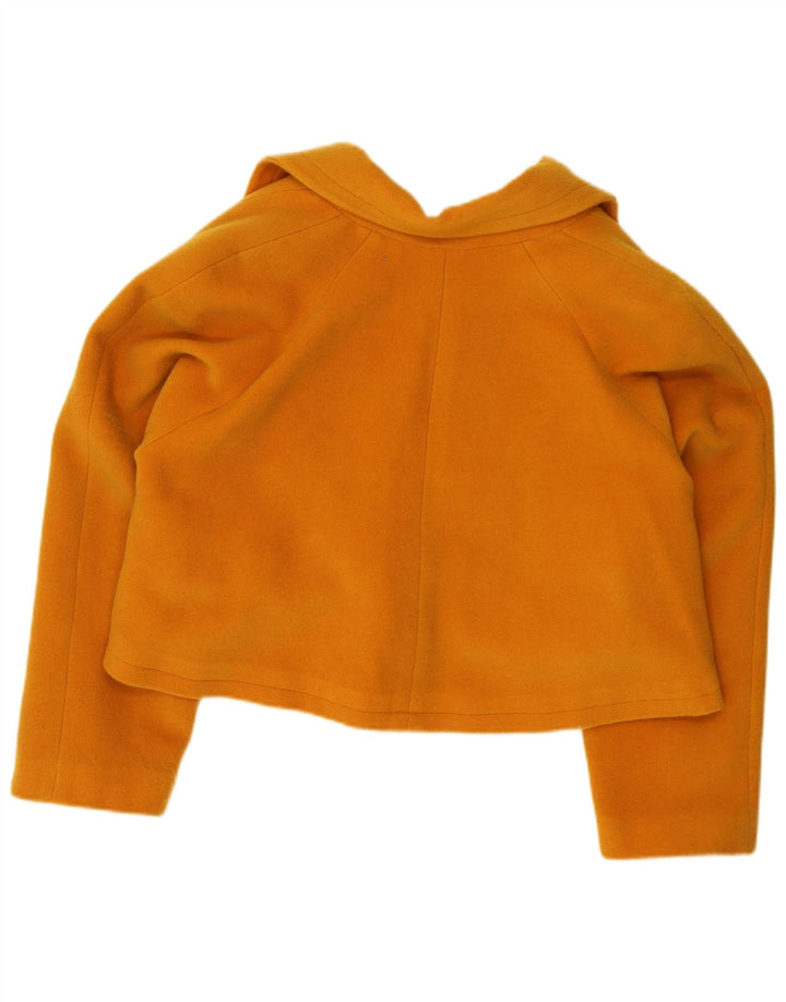 Vintage Damen Oversized Crop Blazer Jacke IT 42 Mittelgelb