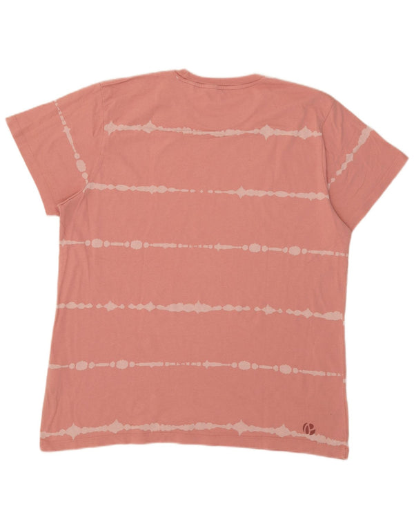 PEPE Jeans Herren-T-Shirt, normal, XL, rosa gestreift, Baumwolle