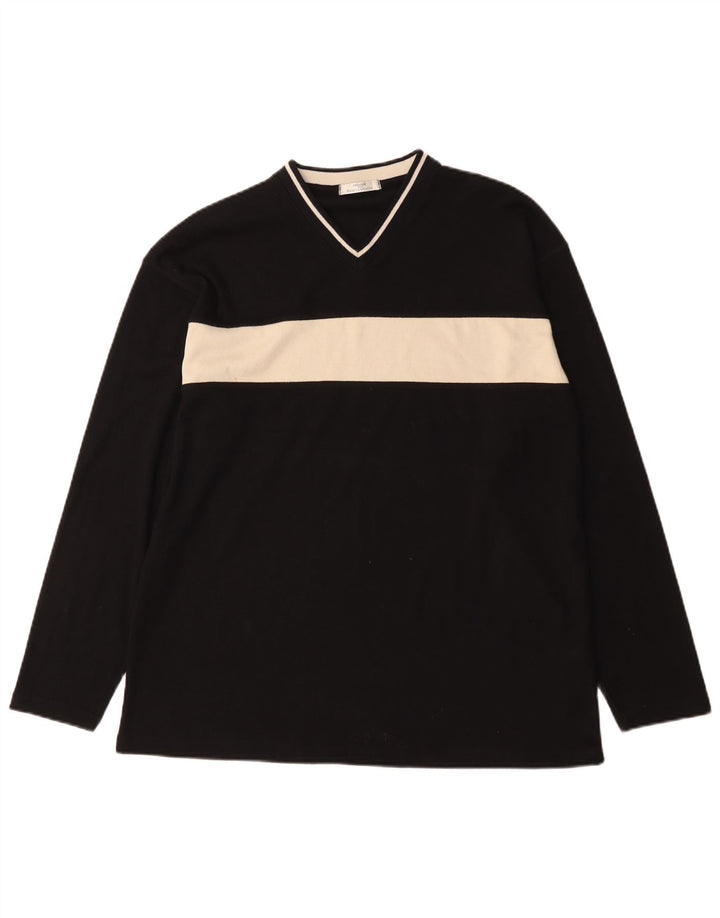 Marks & Spencer Herren St. Michael Top Langarm Large Schwarz Colourblock