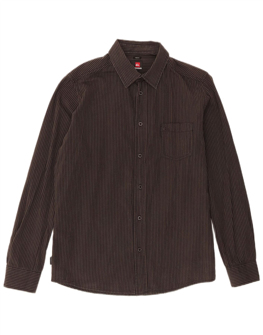 Quiksilver Herren-Mid-Fit-Hemd, klein, grau gestreift, Baumwolle