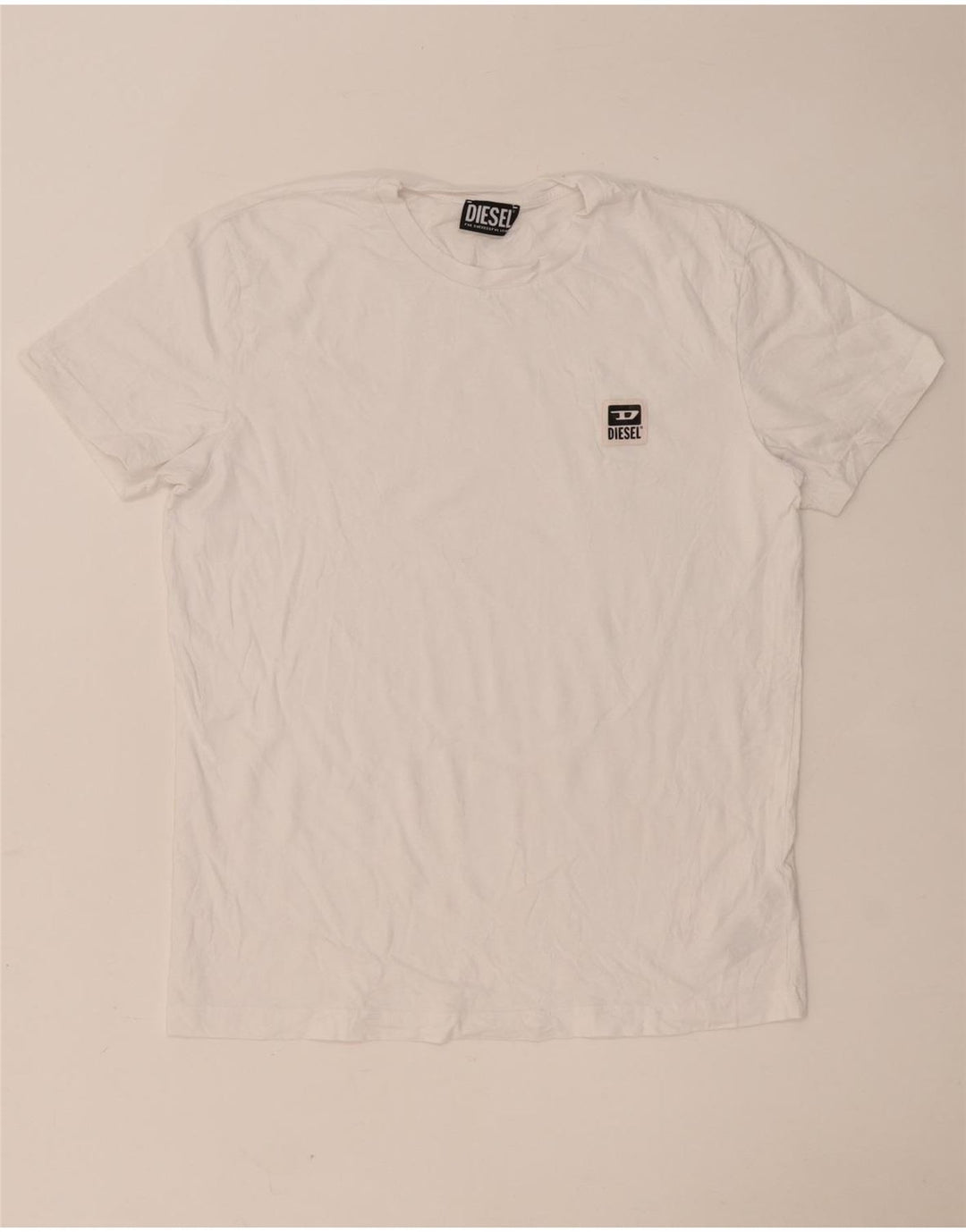 Diesel Herren T-Shirt Top Große weiße Baumwolle