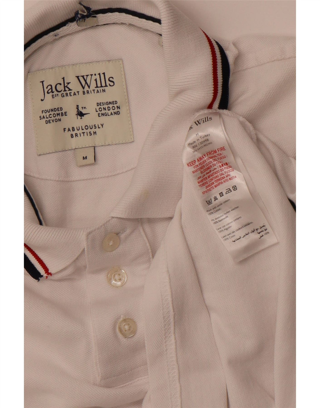 JACK WILLS Herren-Poloshirt aus mittelweißer Baumwolle