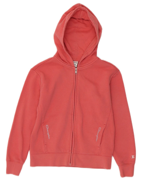 Champion Mädchen-Kapuzenpullover mit Reißverschluss, 9–10 Jahre, mittelrosa Baumwolle